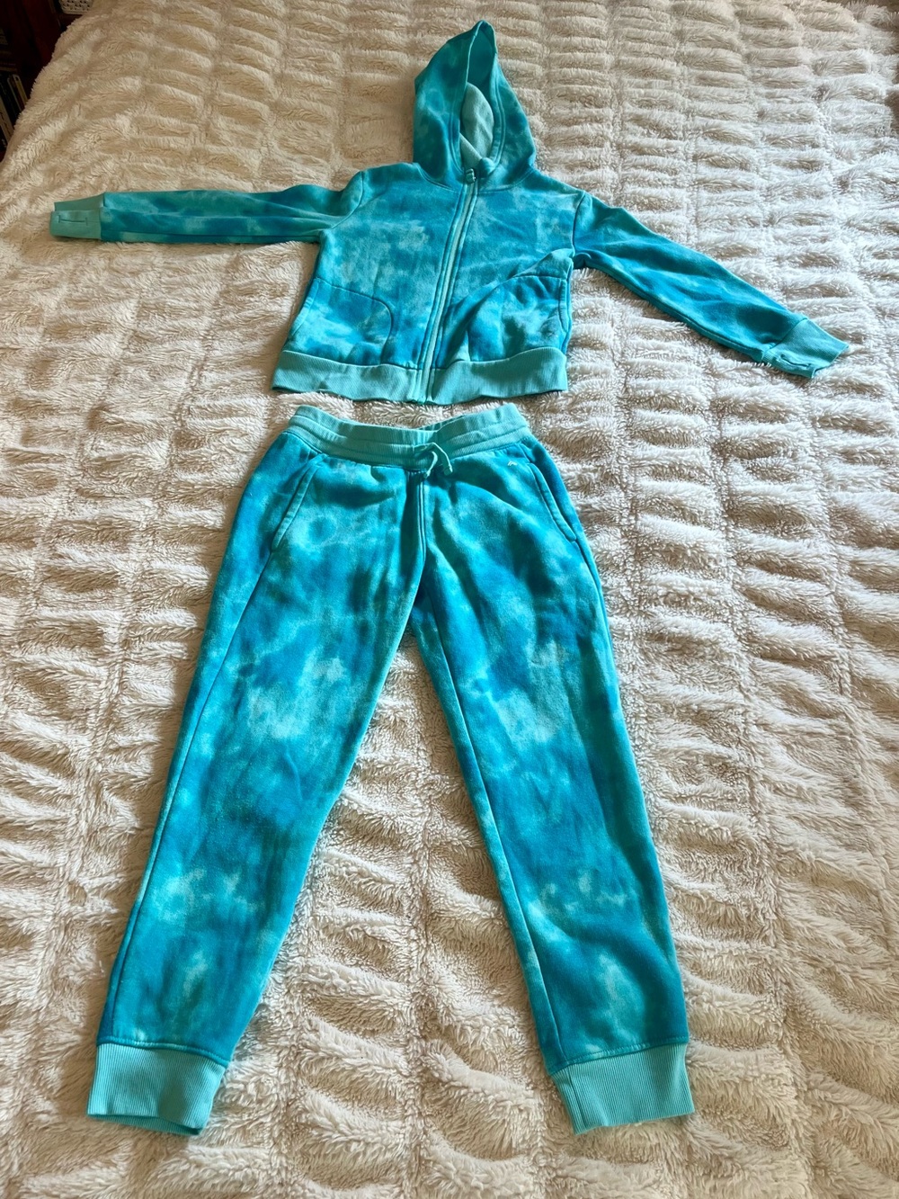 Xersion Electric Blue Tie-Dye Hoodie & Jogger Set Girls’ Size Small (7/8)
